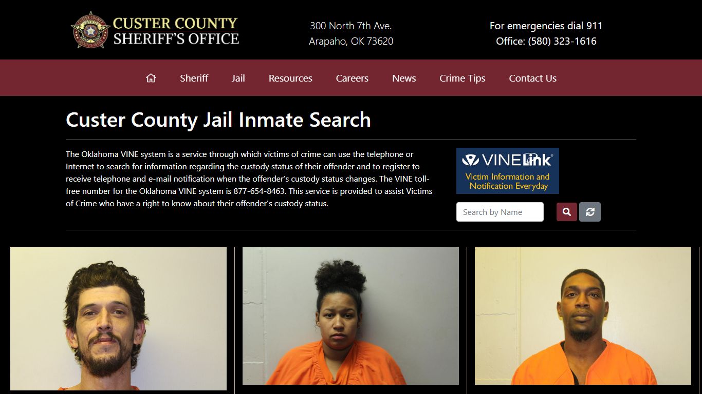 Inmate Search - Custer County Sheriff's Office